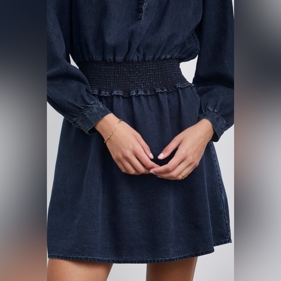 Rails Shawna Denim Dress In Dark Vintage Size Small - Picture 3 of 13